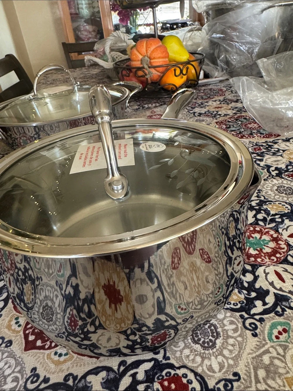 Princess House triply Polished Stainless Steel Saucepan with Glass Lid - Silver